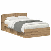 Letto matrimoniale | Letto per adulti | Telaio del letto con storage Rovere Artigianale 120 x 190 cm