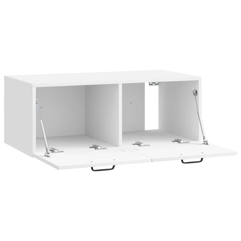 Mobile Porta TV da Muro Bianco Lucido 78,5 x 41 x 30 cm 899029