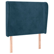 Testiera | Testata ad Orecchio Blu Scuro 93x23x118/128 cm in Velluto