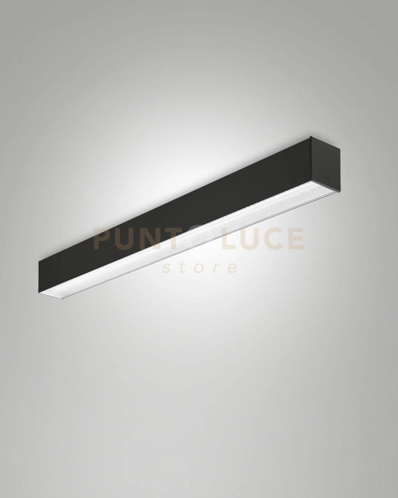 TURNER PLAFONIERA NERA A LED 29W 3000K 3470LM PRISMATIC IP40 100CM DIMMERABILE DALI