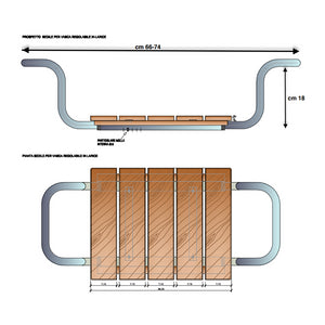 Seggiolino in larice regolabile x vasca testato tuv portata 120 kg