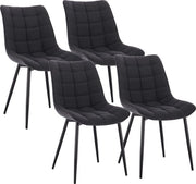 Set di 4 sedie da pranzo - Sedie da pranzo - 4 pezzi - Set di sedie da pranzo - Moderno - Sedie - Tessuto - Grigio scuro