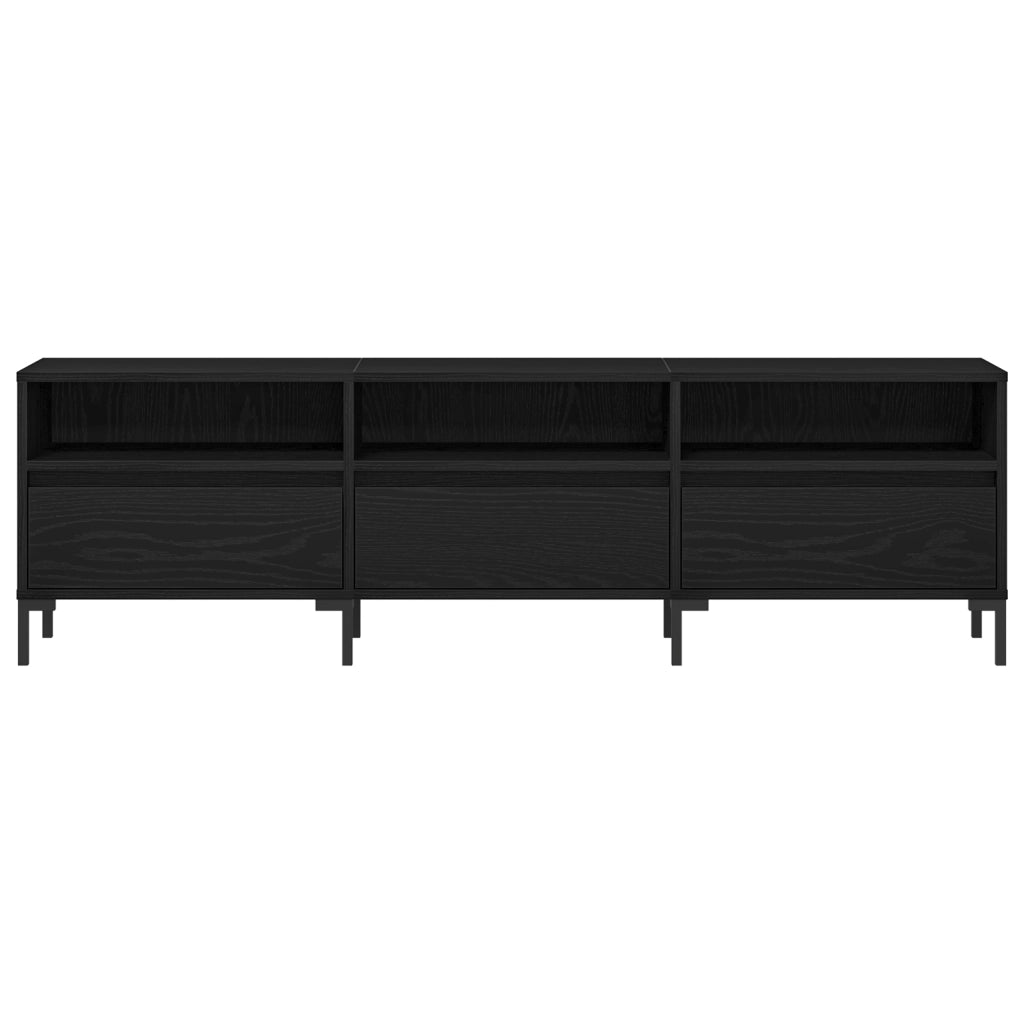 Mobile TV  Nero Quercia 150x30x44,5 cm Legno ingegnerizzato