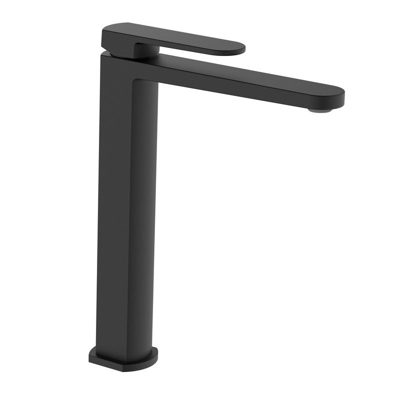 Miscelatore lavabo alto nero opaco senza piletta - serie Venere