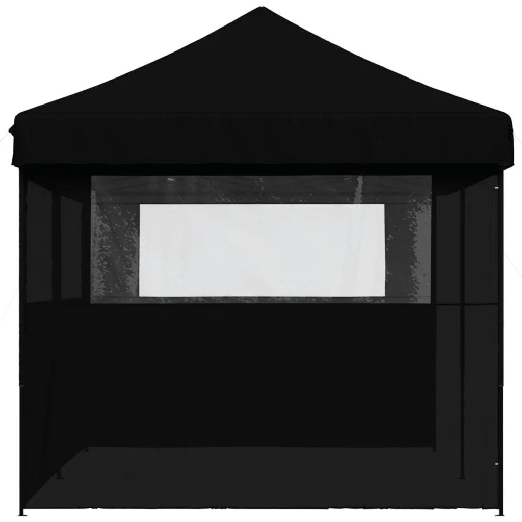 Tendone per Feste Pieghevole Pop-Up con 3 Pareti Nero 4004950