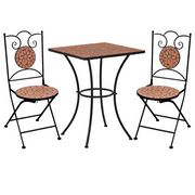 Set BistrÃ² 3 pz con Mosaico in Ceramica Terracotta cod mxl 35556