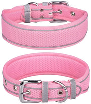 Collare per cani adattabile - Mesh respirante - Pelle morbida - Collare riflettente - Dimensioni medio-grande - Misura del collo 39-61CM