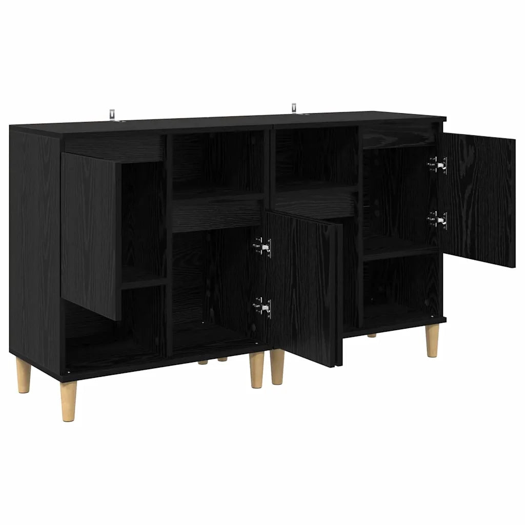 Credenza | Sideboards 2 pcs Rovere Nero 60 x 35 x 70 cm Legno multistrato
