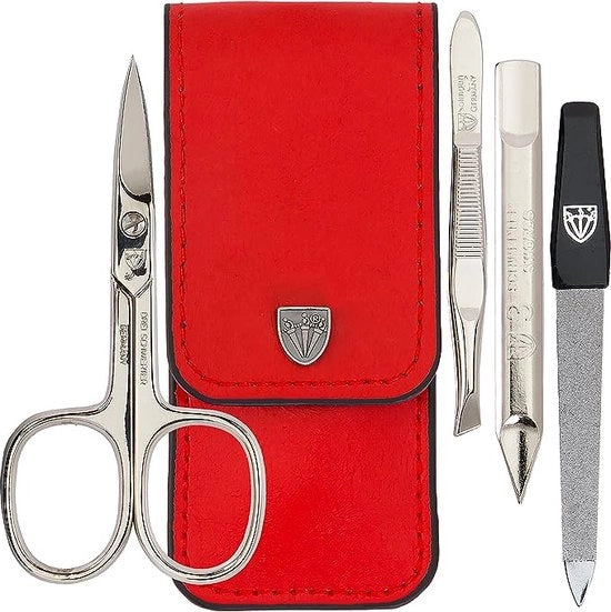 Set di cura unghie da viaggio 3-in-1 manicure pedicure con accessori unghie, strumenti in acciaio di alta qualità, set di manicure in pelle autentica (1399)