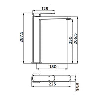 Miscelatore lavabo alto gungrey senza piletta - serie Venere