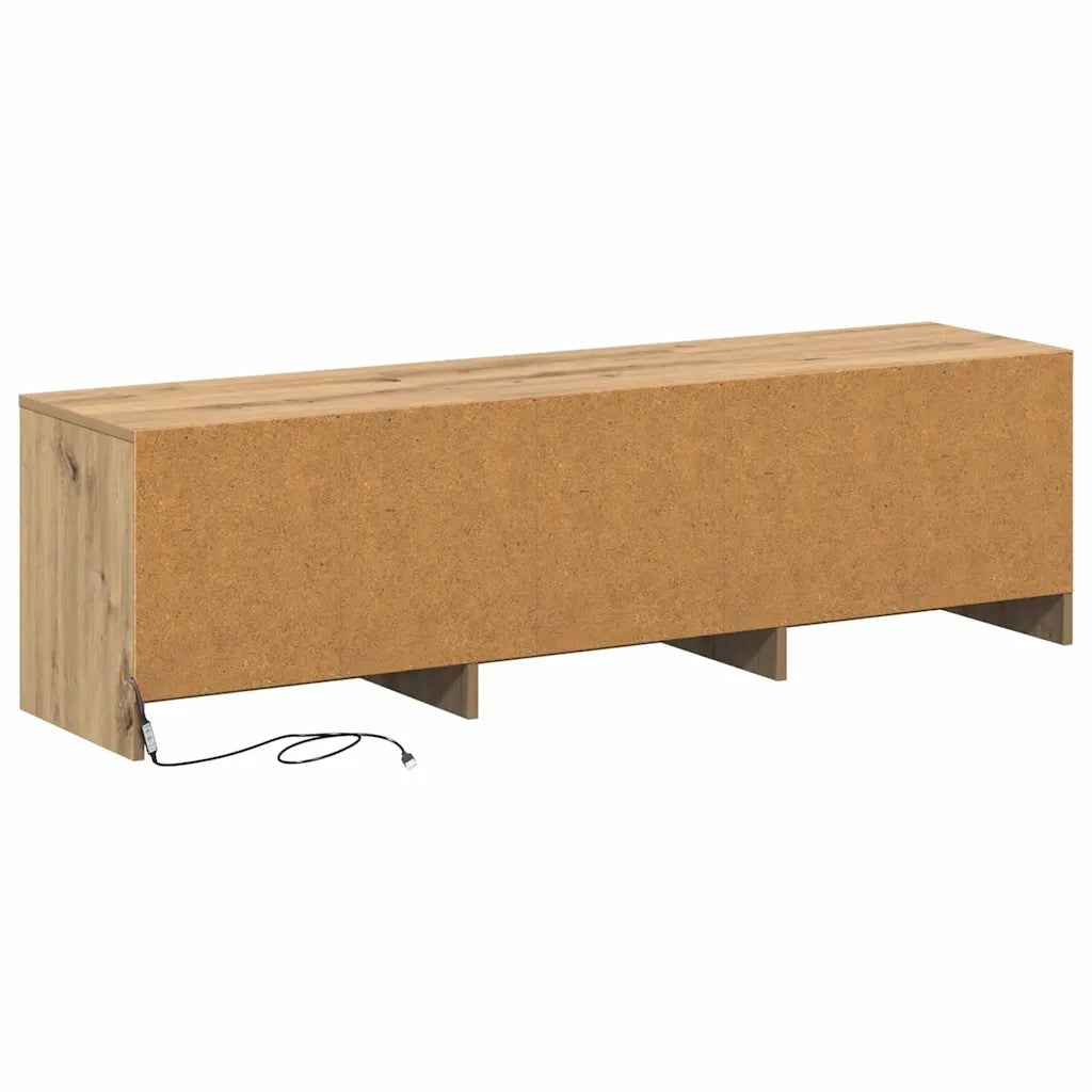 Mobile TV con LED Rovere Artigianale 140 x 34 x 40 cm 3418708