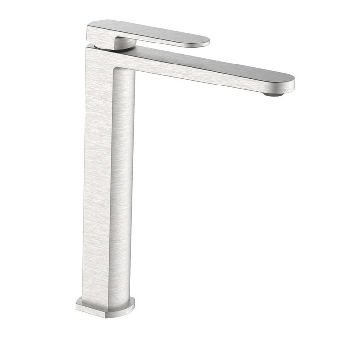 Miscelatore lavabo alto acciaio spazzolato senza piletta - serie Venere