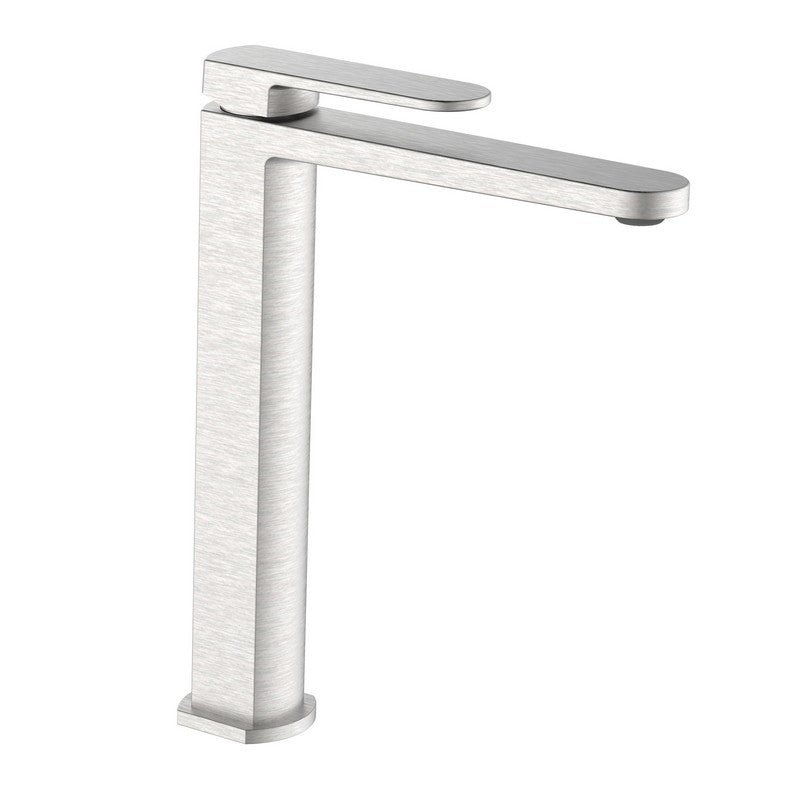 Miscelatore lavabo alto acciaio spazzolato senza piletta - serie Venere