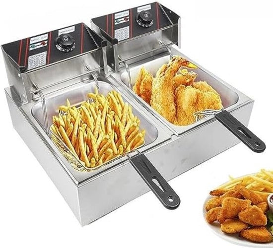 Frittura doppia - Friteuse doppia - Frittura doppia - 55 x 44 x 30 cm - 5000 watt - tipo 1