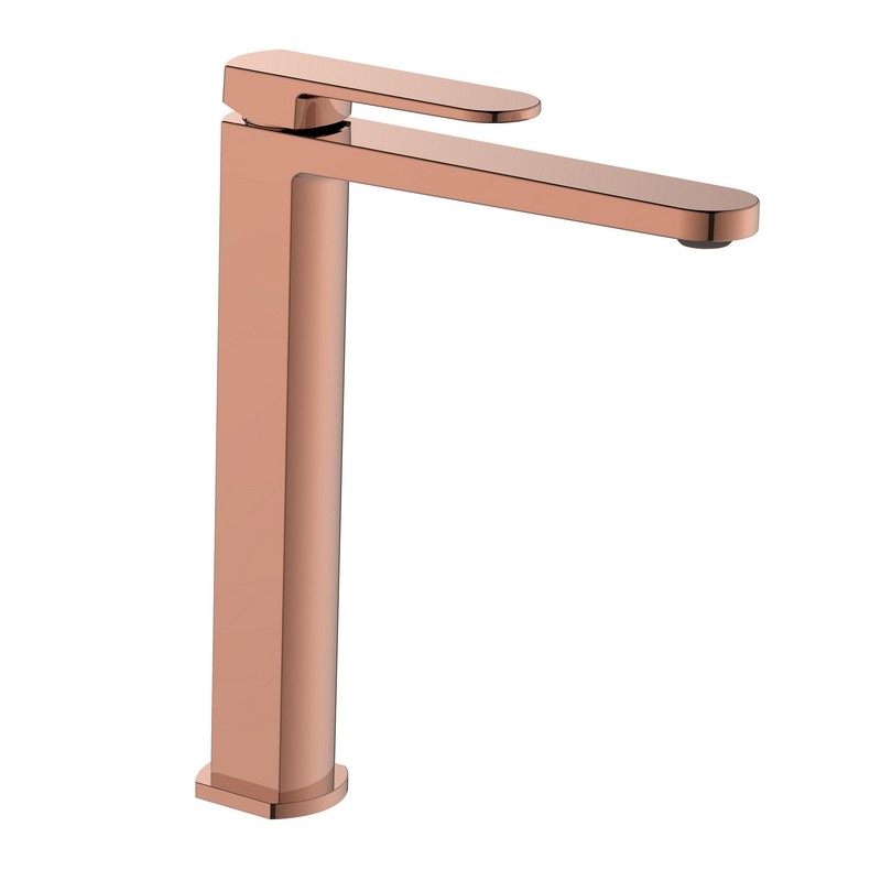 Miscelatore lavabo alto rame lucido senza piletta - serie Venere