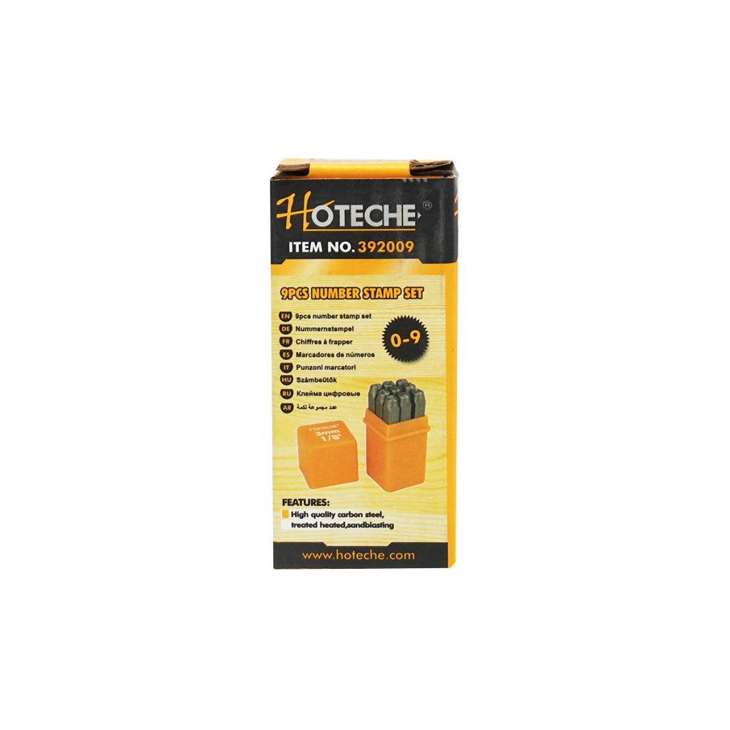 Set di 9 punzoni con numeri da 0 a 9 – altezza caratteri 3 mm