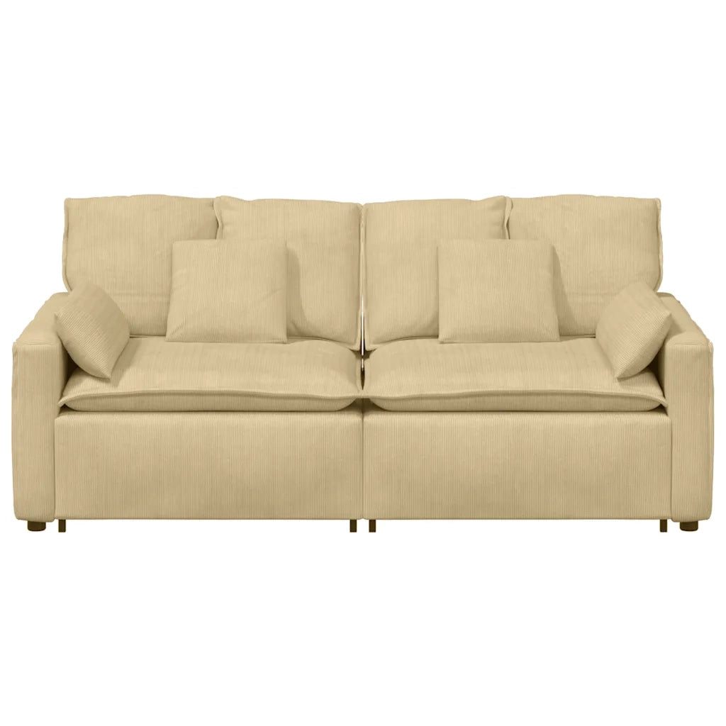 Divano Modulare con Cuscini Verde Grigio