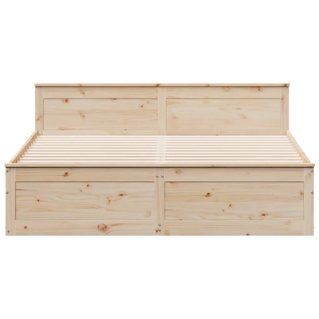 Giroletto senza Materasso con Testiera 200x200 cm Massello Pino 3308753