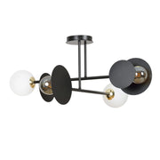 Plafoniera Moderna Inari Acciaio Nero 2 Luci E27 Ip20