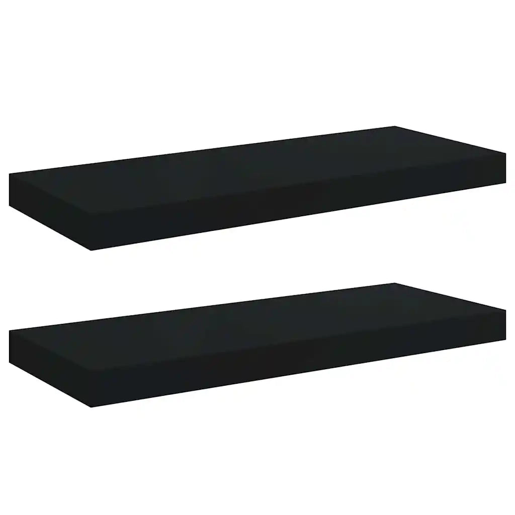 Scaffali a Parete 2 pz Neri 60x23,5x3,8 cm in MDF 323833