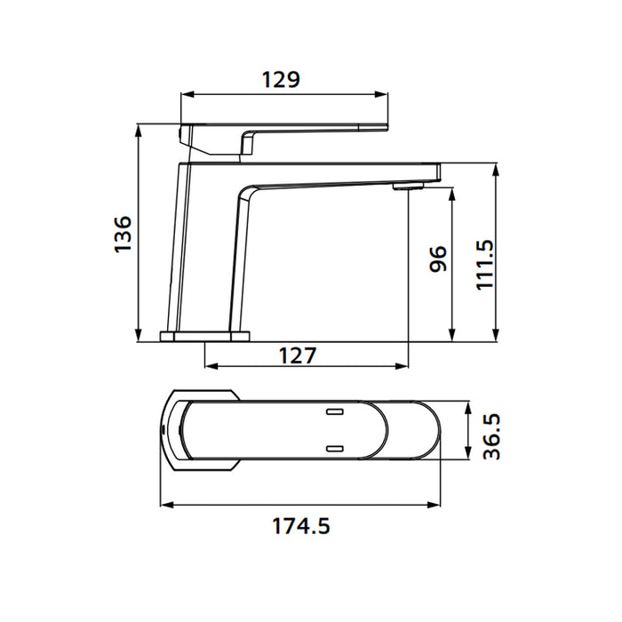 Miscelatore lavabo cromato diametro 25 - serie Venere