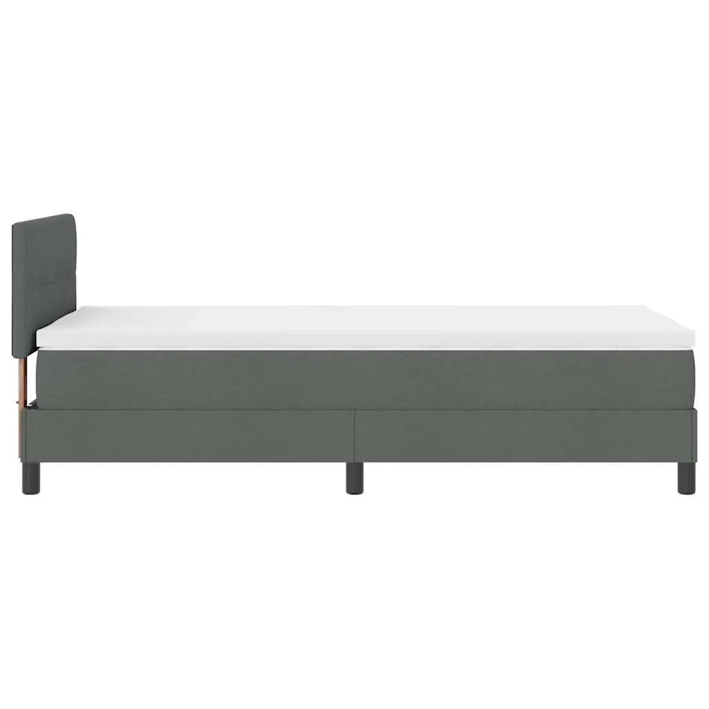 Letto a molle con testiera Grigio scuro 100 x 200 cm Tessuto 3338665