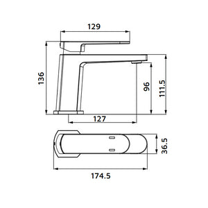 Miscelatore lavabo nero opaco con piletta click clack - serie Venere