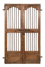 Biscottini Porta portone in legno massello e ferro da interno o da esterno vecchia e antica medievale scorrevole