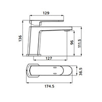 Miscelatore lavabo gungrey con piletta click clack - serie Venere