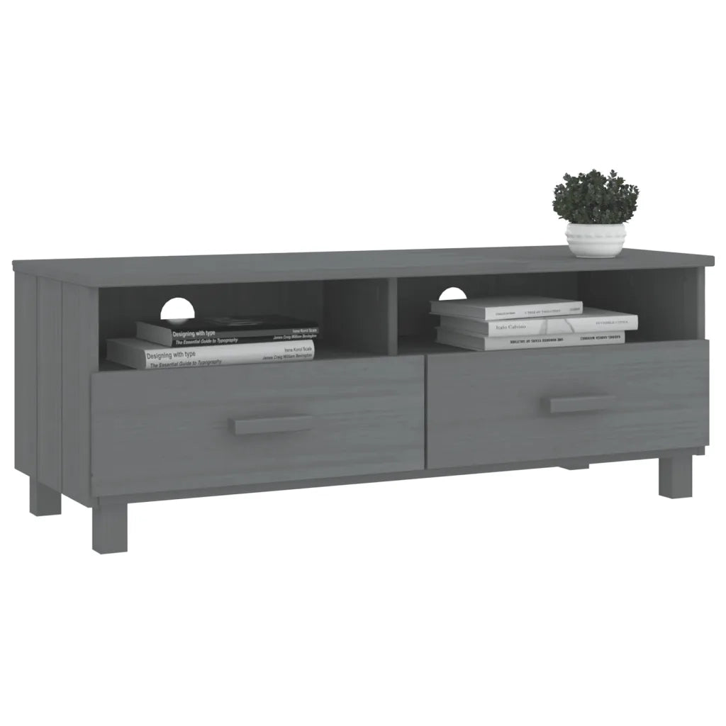 Mobile TV HAMAR Grigio Scuro 106x40x40 cm in Legno di Pino 340470