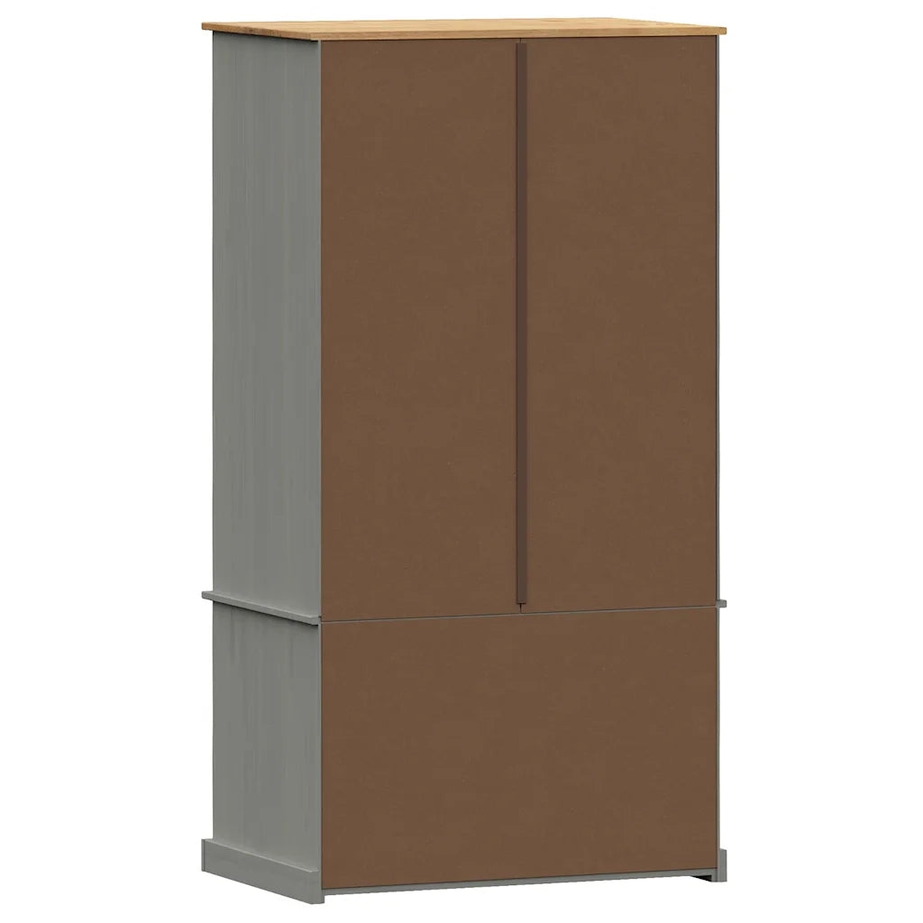 Armadio VIGO 90x55x170 cm in Legno Massello di Pino Grigio 353165