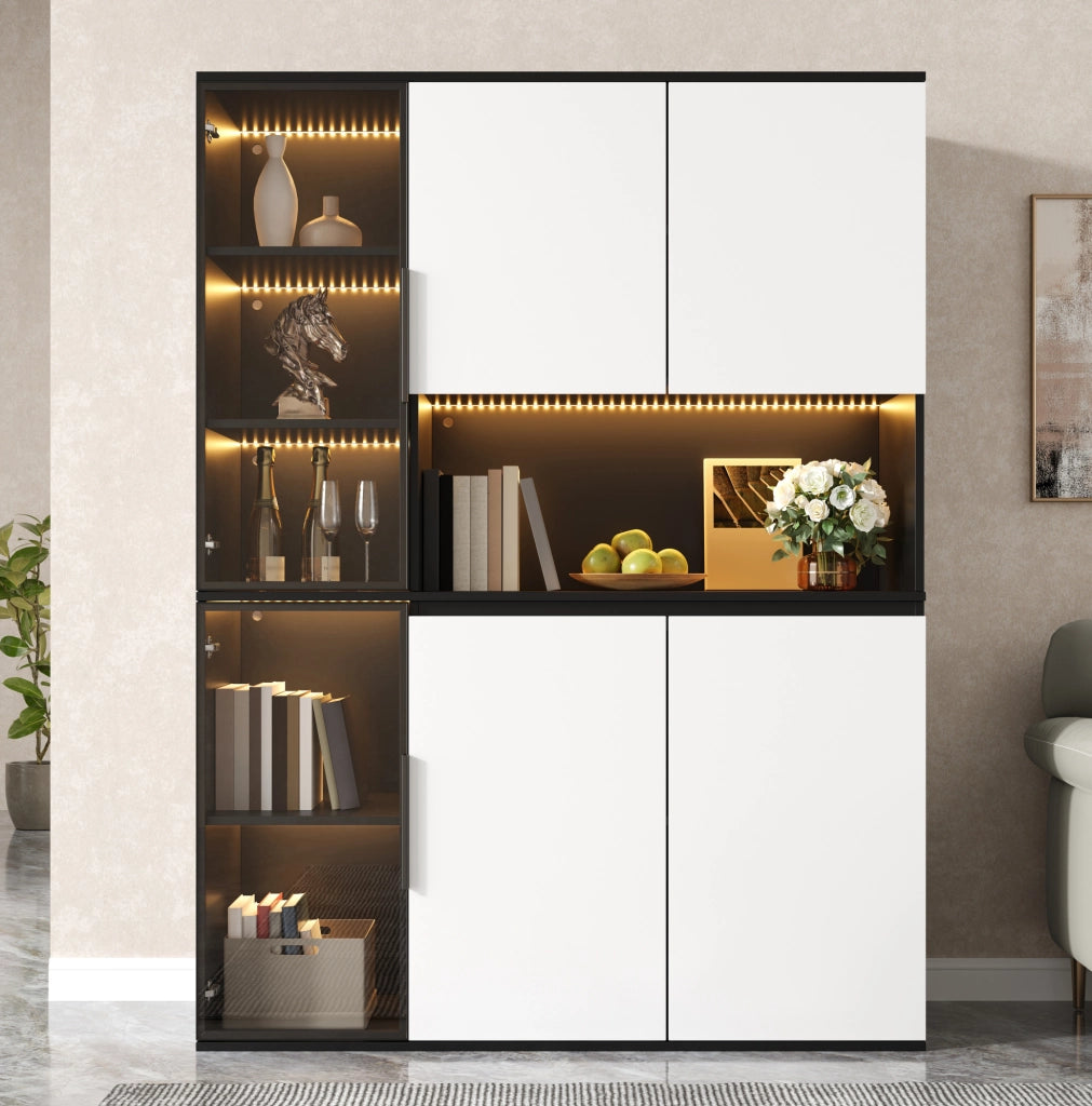 Hochschrank moderno in MDF nero e bianco