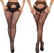 Due paia di calze intime per donne - Sexy calze per calze a sostegno - Panty alta vita per feste di costume, cosplay, carnevale e Halloween