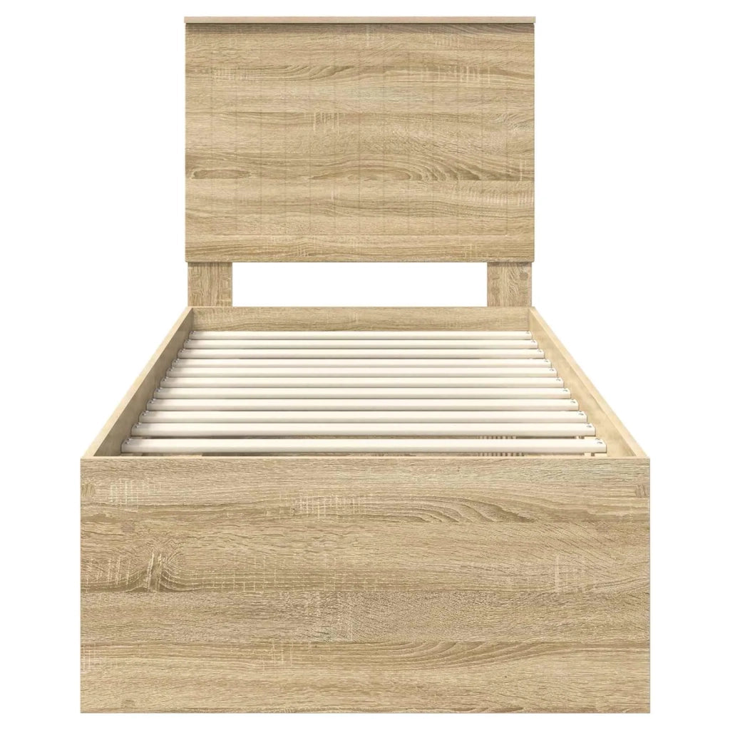 Struttura del letto Rovere Sonoma 75 x 190 cm Pino massello 3411075