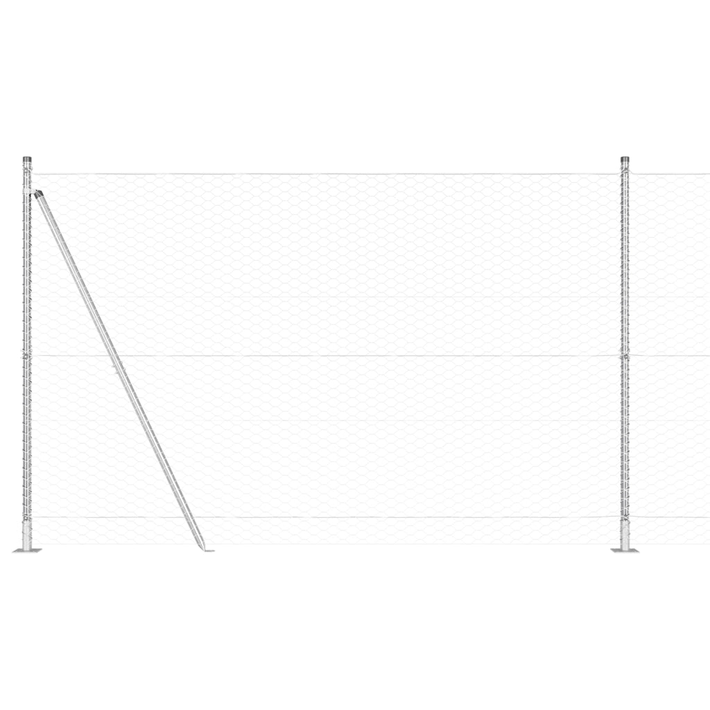 Set di Recinzione Set di 2 Acciaio zincato 25 x 1,5 m Durevole