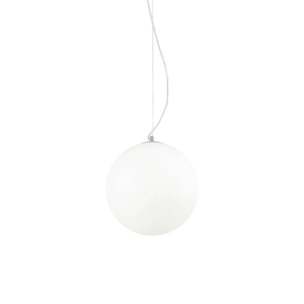 Sospensione Moderna Mapa Vetro Acidato Bianco 1 Luce E27 D30Cm