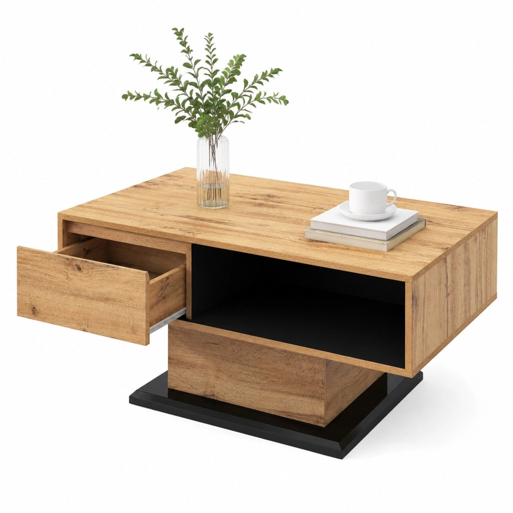 TAVOLO DA CAFFÈ 100x47x60 cm Effetto Quercia Naturale con cassetto