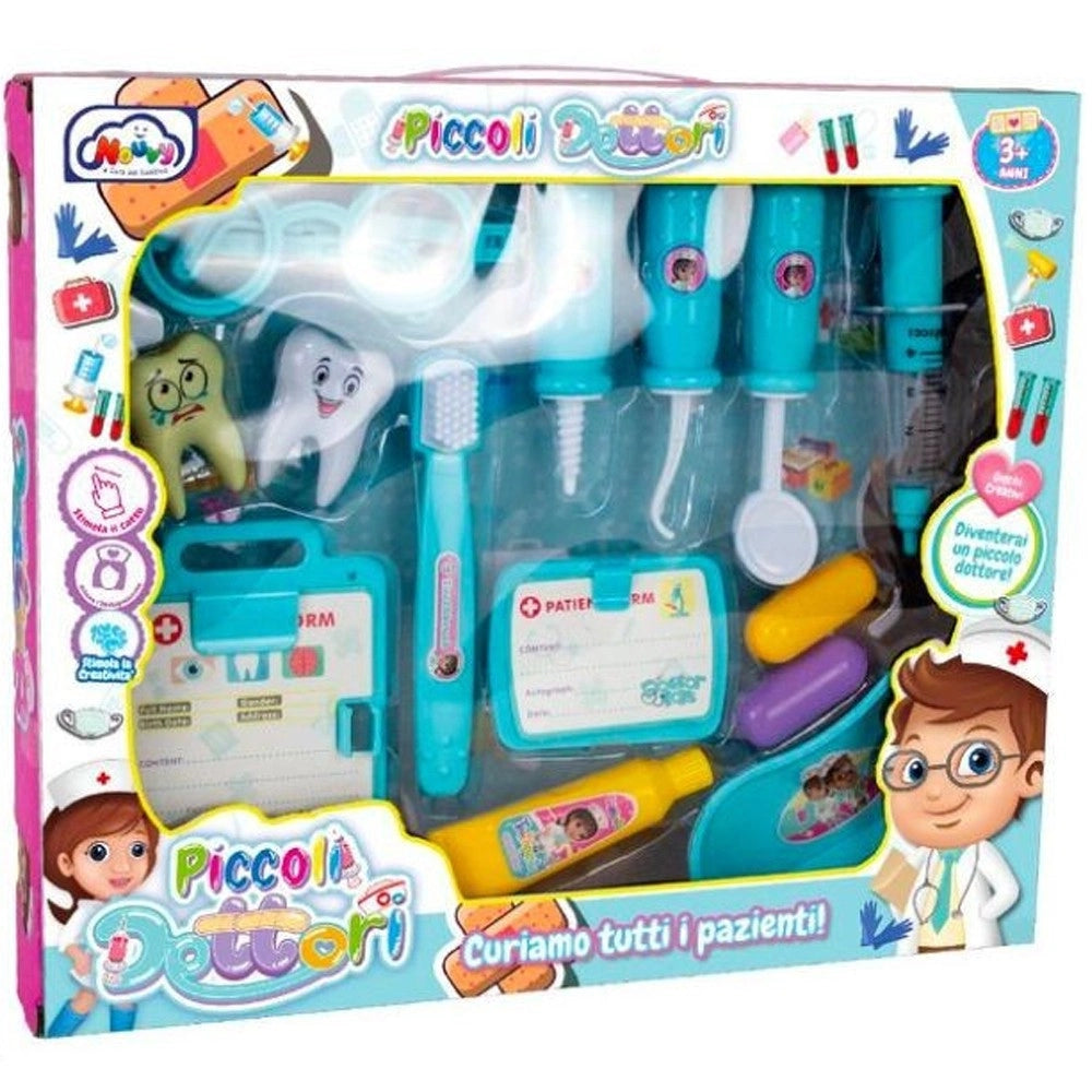 Trade Shop - Set Piccoli Dottori Dentista Scatola Composta Da 14 Pezzi Giocattolo Per Bambini -