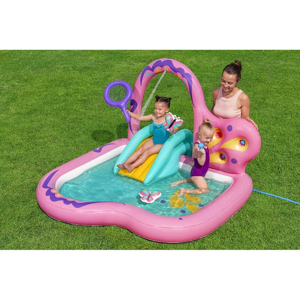 Trade Shop - Centro Giochi Gonfiabile Acquatico Per Bambine Forma Farfalla 180x180x117cm Piscina 53175 -