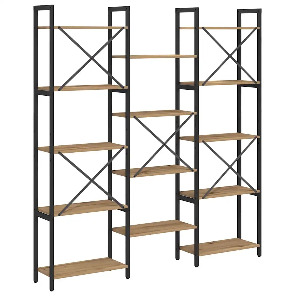 vidaXL Libreria rovere artigianale 156 x 25 x 167.5 cm