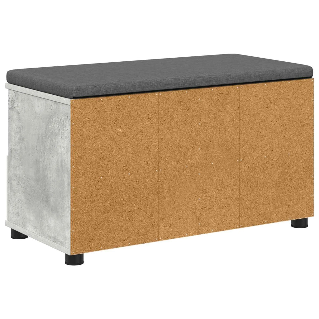 Panca per ingresso con cuscino Grigio Cemento 80 x 38 x 46 cm