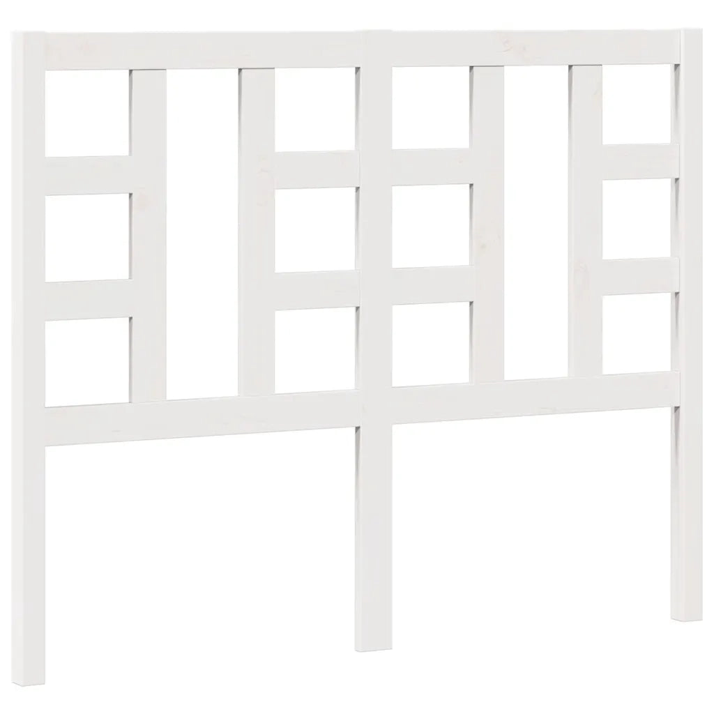 Testiera per Letto-Testata-Testiera Decorativa Bianca 126x4x100cm in Legno Massello di Pino 803833