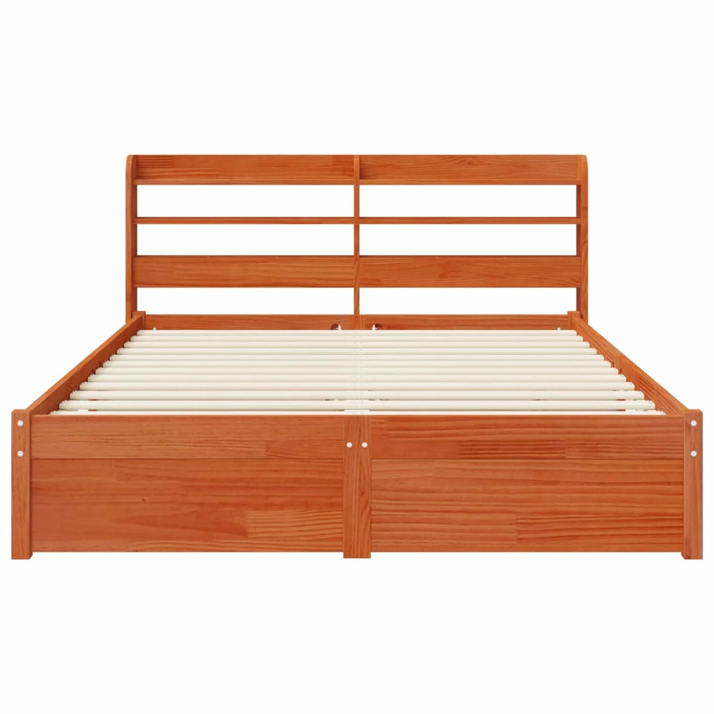 Struttura del letto Marrone cerato Legno di Pino Massello 3423813