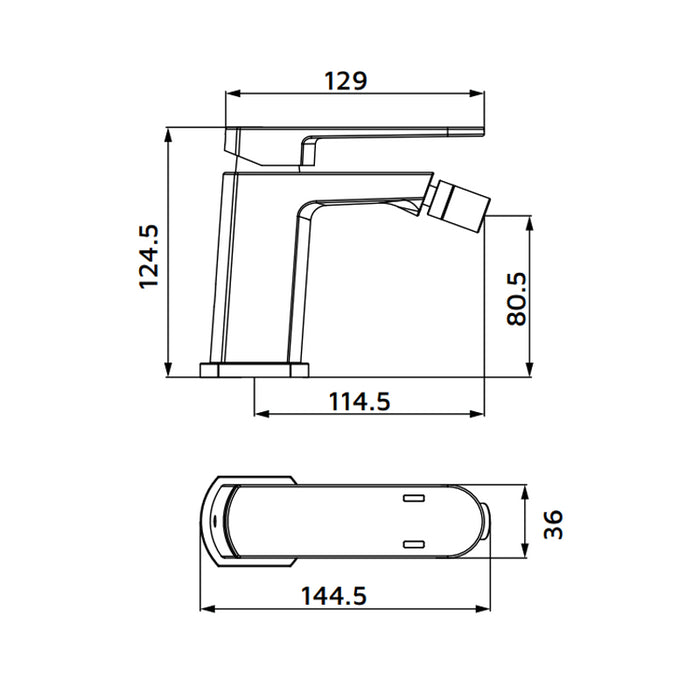 Miscelatore bidet gungray con piletta click clack - serie Venere