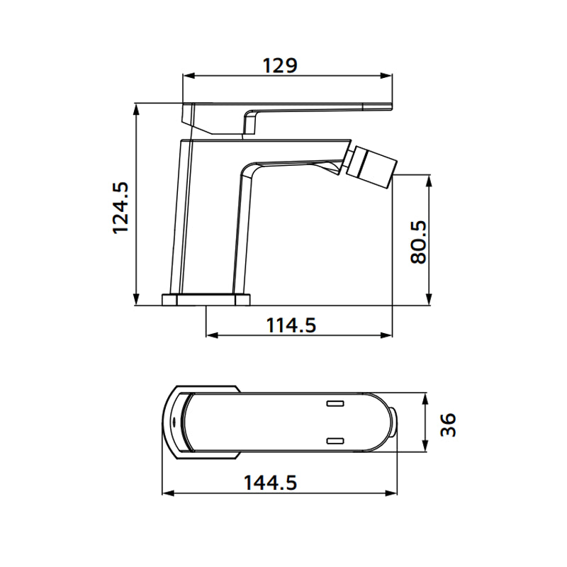Miscelatore bidet gungray con piletta click clack - serie Venere