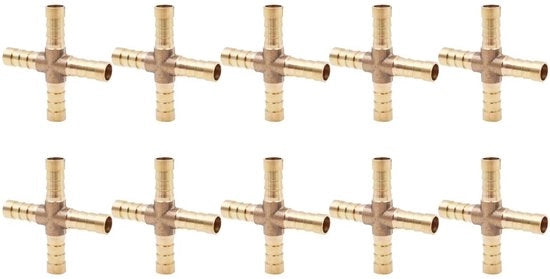 Connettori a sfera 10 pezzi - Ottone - Connettori a sfera per tubi - Aderenza - Adatto per 8 mm - Resistente alla corrosione - Connettori a sfera per tubi