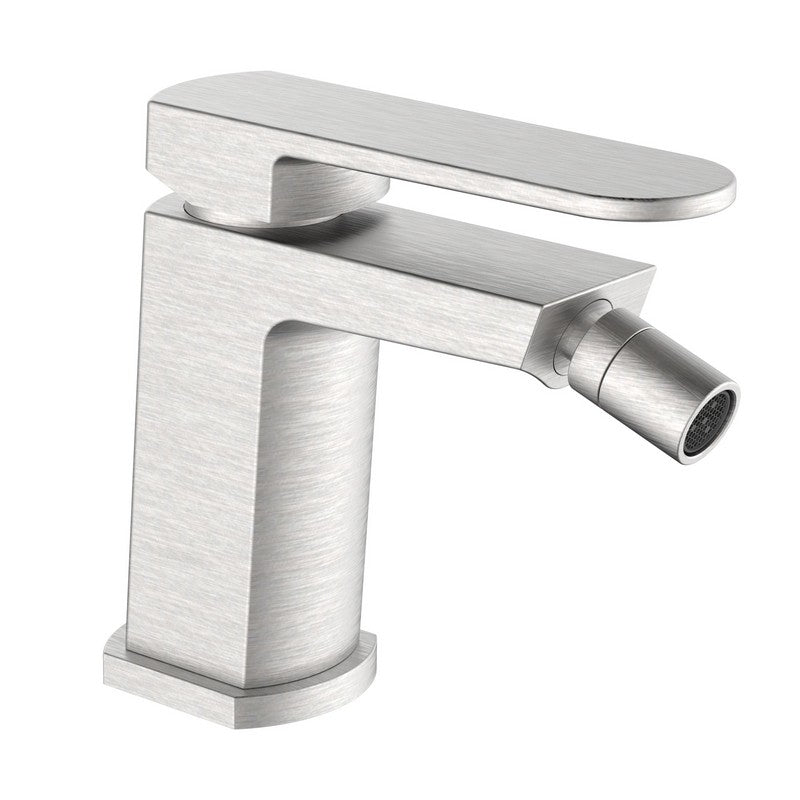 Miscelatore bidet acciaio spazzolato con piletta click clack - serie Venere