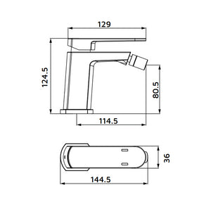 Miscelatore bidet acciaio spazzolato con piletta click clack - serie Venere