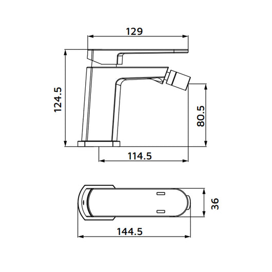Miscelatore bidet acciaio spazzolato con piletta click clack - serie Venere