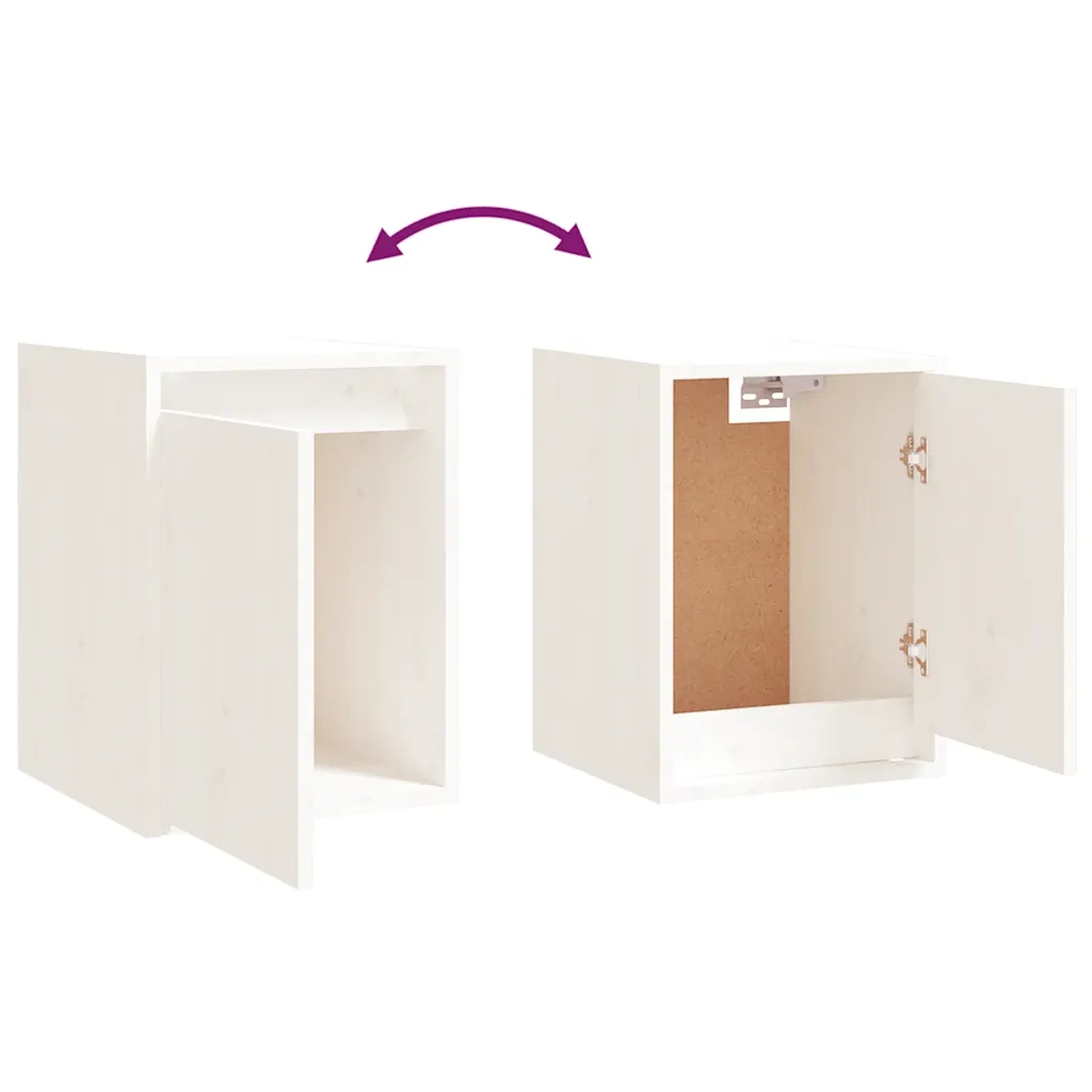 Mobili Porta TV 3 pz Bianchi in Legno Massello di Pino cod mxl 13092